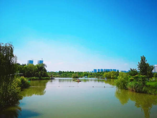 Vista Ciudad Del Parque Por Mañana — Foto de Stock