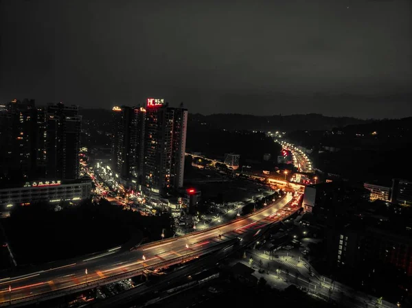 Прекрасный Ночной Вид Город — стоковое фото