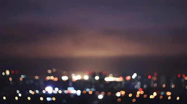 blurred night city skyline