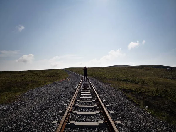 Vías Del Ferrocarril Carretera — Foto de Stock