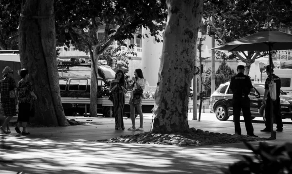 Imagen Blanco Negro Una Calle Ciudad Trieste — Foto de Stock