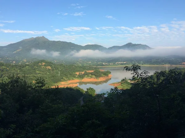 mountain landscape with mountains and clouds