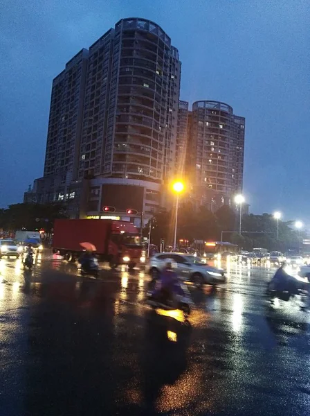 Vista Nocturna Ciudad China — Foto de Stock