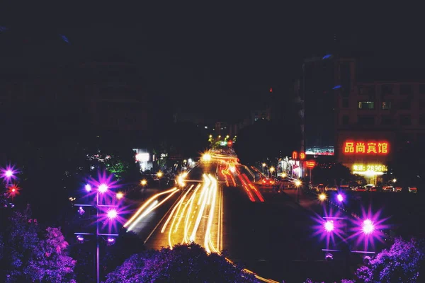 Vista Nocturna Ciudad Del Nuevo Año — Foto de Stock