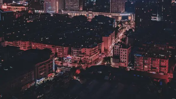 Ночной Вид Город Вечернее Время — стоковое фото