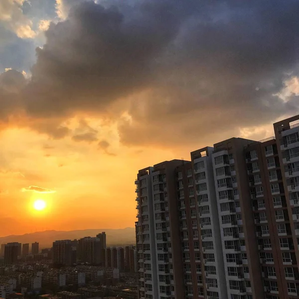 Uitzicht Prachtige Zonsondergang — Stockfoto