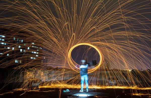 Fuegos Artificiales Noche — Foto de Stock