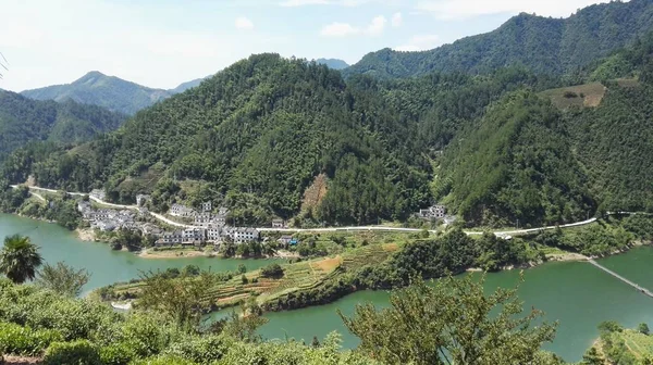 Vista Aérea Del Río Montaña Verano — Foto de Stock