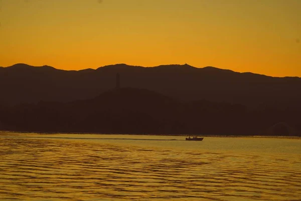 Hermoso Atardecer Sobre Mar — Foto de Stock