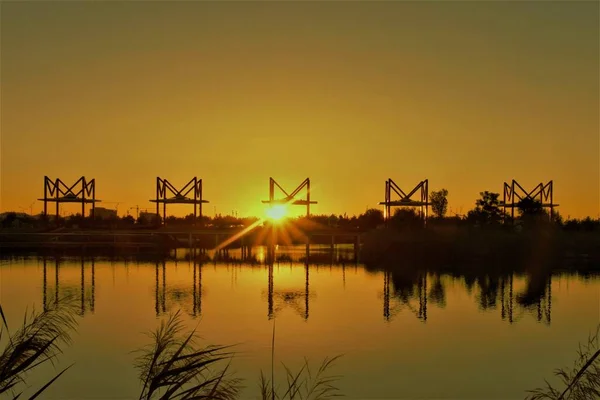 picturesque view of industrial scene