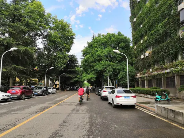 Vista Calle Ciudad Barcelona — Foto de Stock