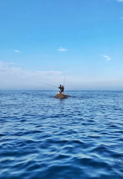 Hombre Pescando Mar — Foto de Stock