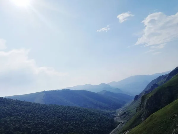 mountain landscape with mountains and clouds