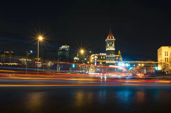 Vista Nocturna Ciudad Del Salvador Por Noche — Foto de Stock