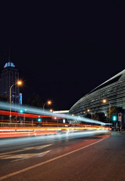 Tráfico Ciudad Por Noche — Foto de Stock