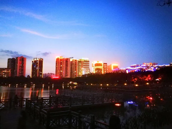 Night View City Dusk — Stock Photo, Image