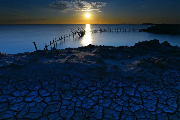 Belo Pôr Sol Sobre Mar — Fotografia de Stock