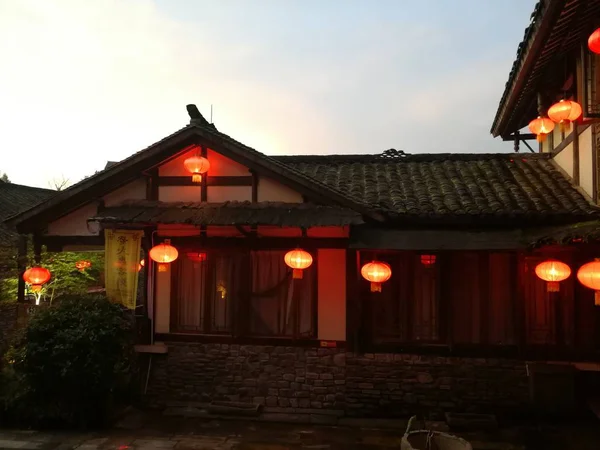 Casa Tradicional China Año Nuevo Ciudad — Foto de Stock