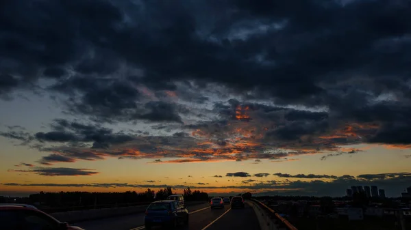 Puesta Sol Sobre Las Nubes — Foto de Stock