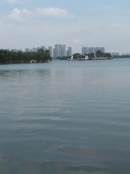 Hermosa Vista Del Río Ciudad — Foto de Stock