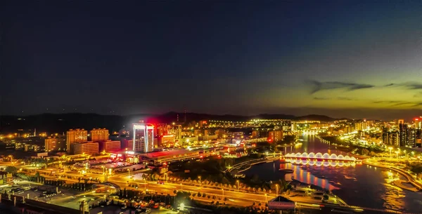 Vista Nocturna Ciudad Mónaco — Foto de Stock