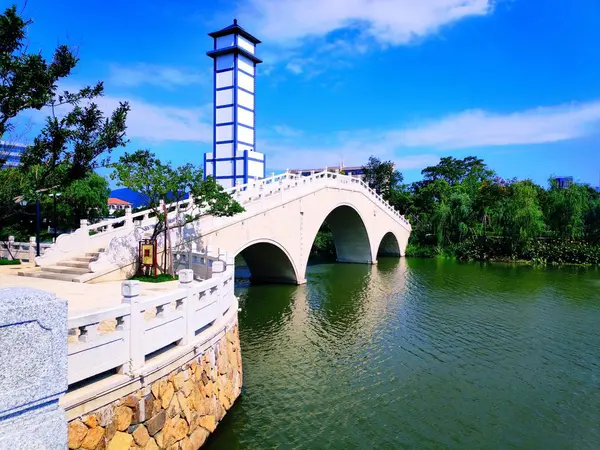 stock image view of the bridge in the park