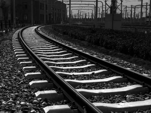 Trilhos Ferroviários Cidade — Fotografia de Stock