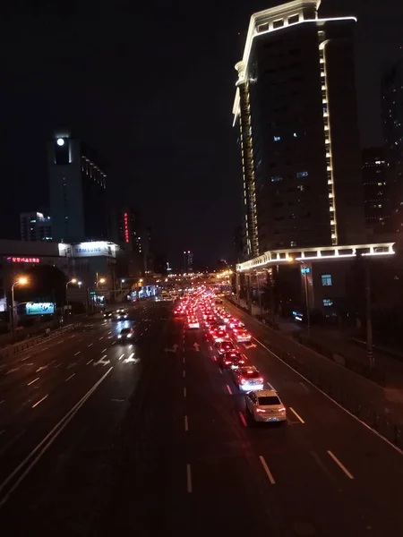 Tráfico Ciudad Por Noche — Foto de Stock