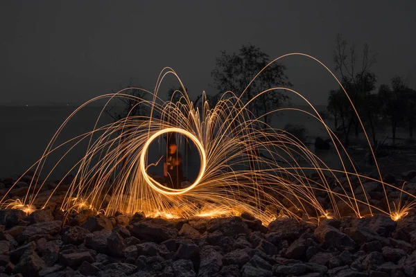 Fuegos Artificiales Noche — Foto de Stock