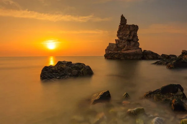 Puesta Sol Sobre Mar — Foto de Stock