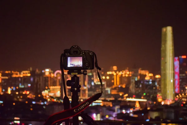 Vista Notturna Della Città — Foto Stock