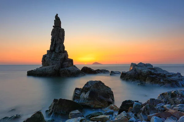 Vacker Solnedgång Över Havet — Stockfoto