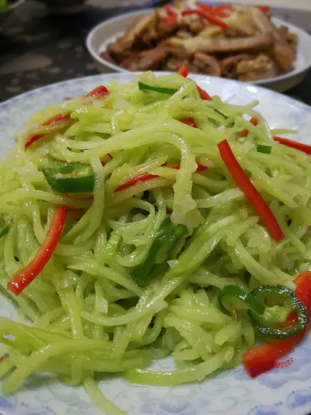 Vista Cerca Deliciosa Ensalada Con Verduras — Foto de Stock