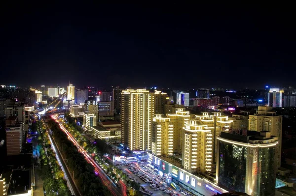 Vista Nocturna Ciudad Atardecer — Foto de Stock