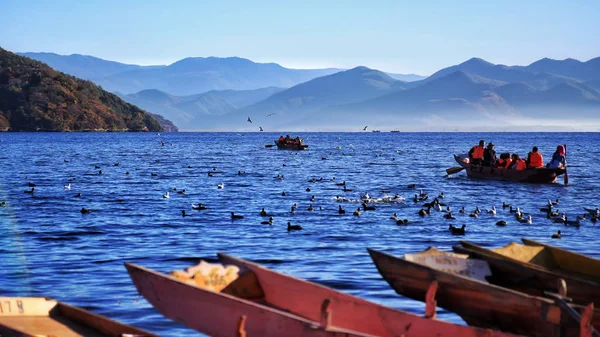 Barcos Pesca Lago — Foto de Stock