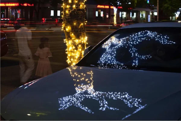 Coche Calle Por Noche — Foto de Stock