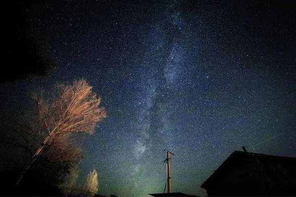 Leitosa Estrelas Céu Galáxia — Fotografia de Stock