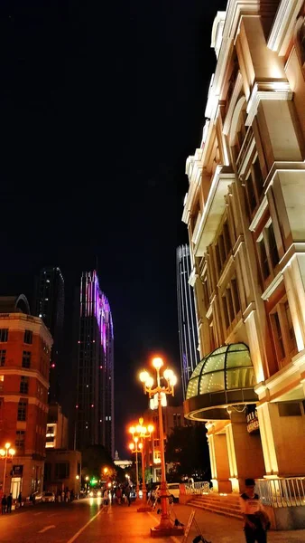 Vakker Nattutsikt Byen – stockfoto