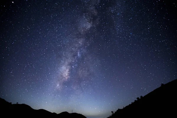 Vista Nocturna Hermosa Vía Láctea Cielo Nocturno Con Estrellas — Foto de Stock