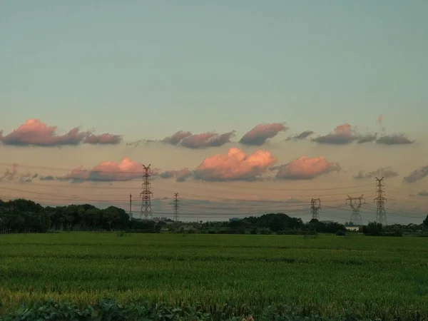 Hermoso Atardecer Campo — Foto de Stock