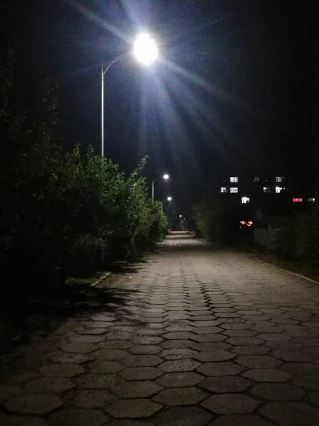 Camino Nocturno Ciudad — Foto de Stock