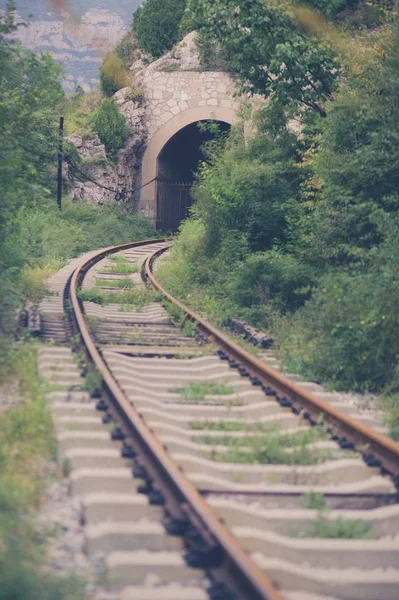 Trilhos Ferroviários Ferrovia Trilhos Transporte — Fotografia de Stock