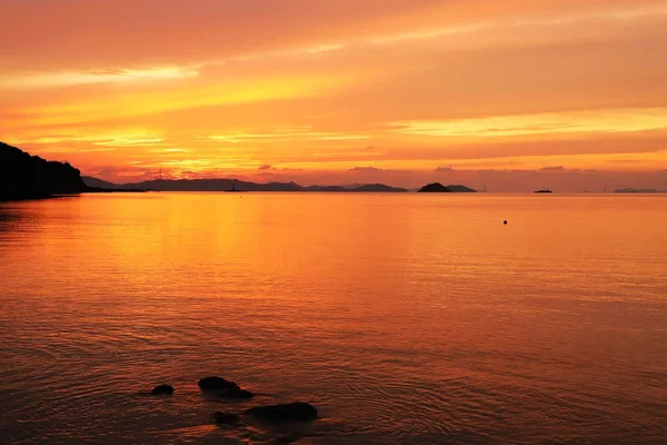 Hermoso Atardecer Sobre Mar — Foto de Stock