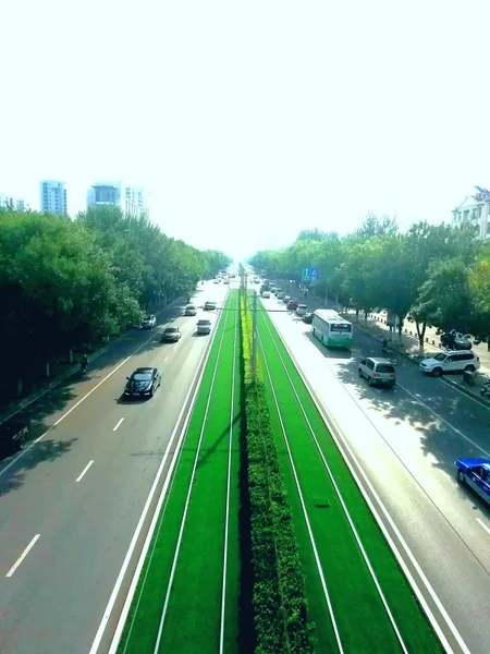 Carretera Con Ciudad China — Foto de Stock