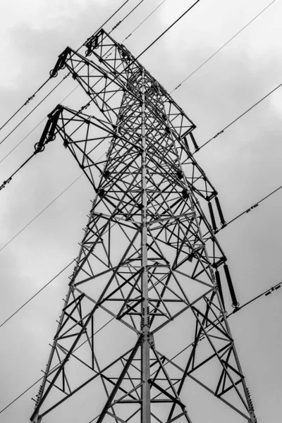 Líneas Torre Alto Voltaje Electricidad Tecnología —  Fotos de Stock