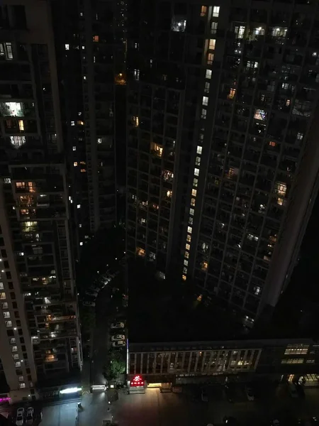 Vista Nocturna Ciudad Hong Kong — Foto de Stock