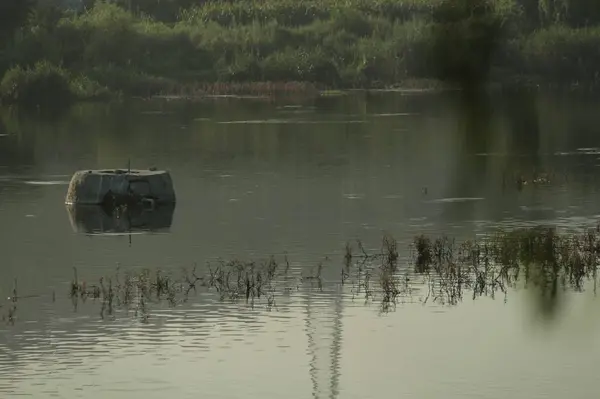 Una Foto Barco Lago — Foto de Stock