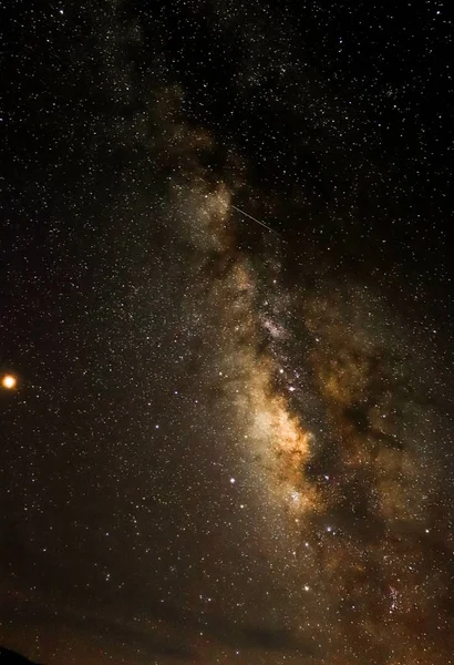 Hermosa Vista Del Cielo Estrellado Por Noche — Foto de Stock