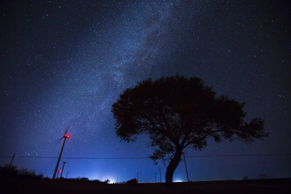 Céu Noturno Com Estrelas Forma Leitosa Astronomia Galáxia — Fotografia de Stock