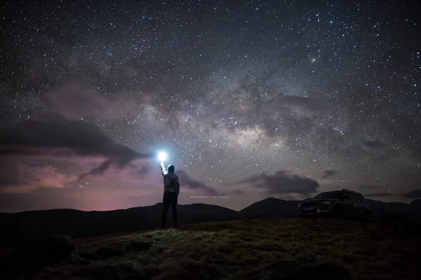 Hermoso Cielo Estrellado Noche —  Fotos de Stock